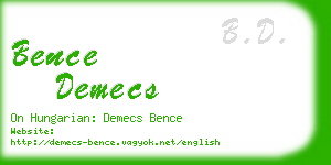 bence demecs business card